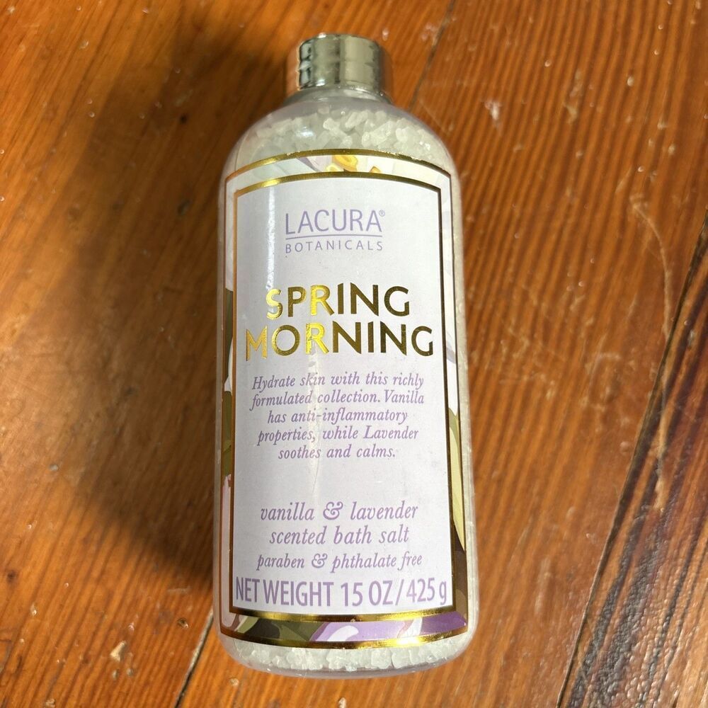 Lacura Botanicals SPRING‎ MORNING Vanilla & Lavender Scented Bath Salts 15oz